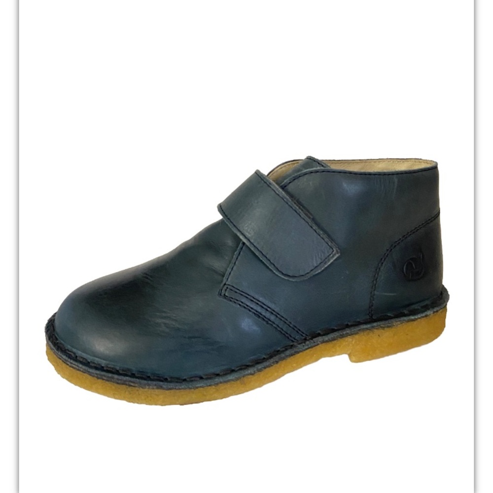 NEW Naturino blue leather waxed ankle boots toddler boys 13 US